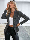 Plaid Double Breasted Long Sleeve Jacket