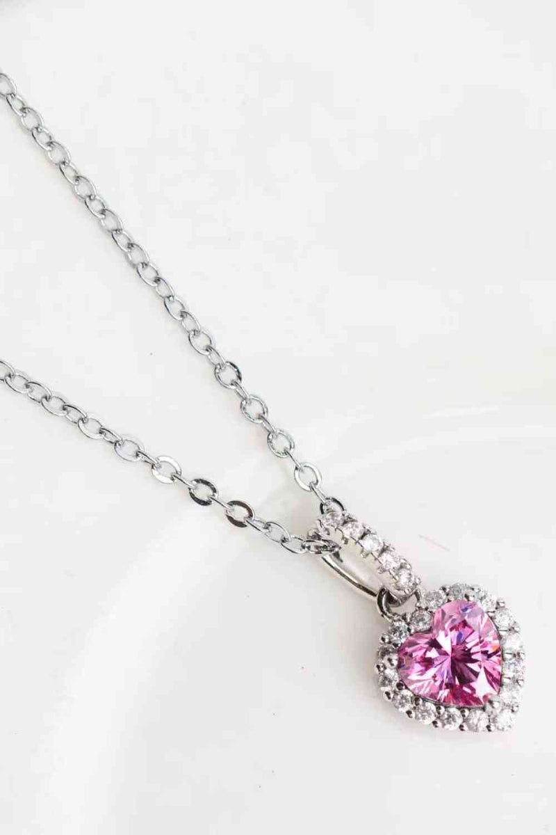 Monica Moissanite Heart Pendant Necklace