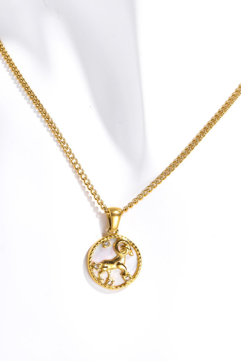 Zodiac Stainless Steel Pendant Necklace