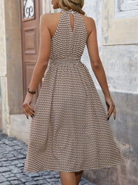 Tatum Printed Grecian Neck Midi Dress