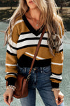 Channing Striped V-Neck Sweater