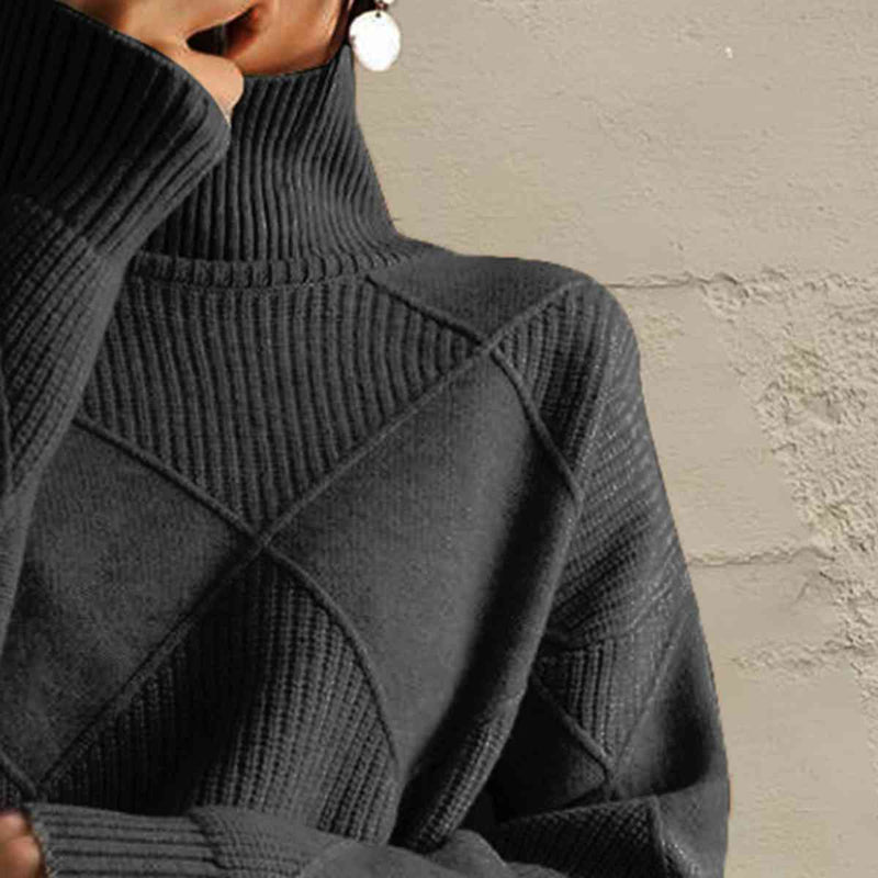 Noemi Geometric Turtleneck Sweater