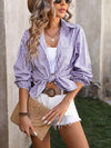 Brielle Striped Pocketed Button Up Long Sleeve Shirt