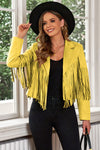 Gianna Fringe Trim Lapel Collar Cropped Blazer