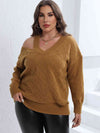 Stasia Plus Size Cutout V-Neck Sweater