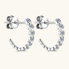 Kiara Inlaid Moissanite 925 Sterling Silver C-Hoop Earrings