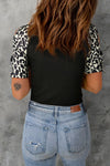 Saylor Leopard Round Neck Short Sleeve T-Shirt