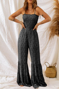 Avril Floral Wide Leg Jumpsuit - Black