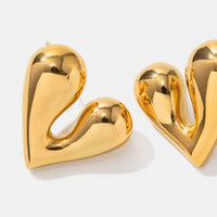 Lana Heart Shaped Stainless Steel Stud Earrings