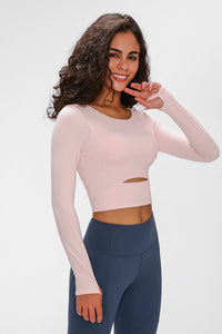 Alina Long Sleeved Cutout Crop Top