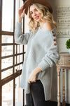 Harlow Buttoned Boat Neck Sweater